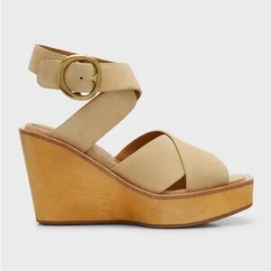 Rag & Bone Santiago Cream Wedge Sandals